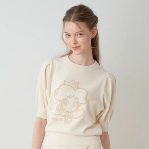 GELATO PIQUE Super‎ Mario Peach collection Daisy puff sleeve pullover top S